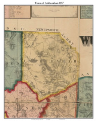 Ashburnham, Massachusetts 1857 Old Town Map Custom Print - Worcester Co.