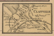 Clappville Village, Massachusetts 1857 Old Town Map Custom Print - Worcester Co.