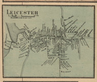 Leicester Center, Massachusetts 1857 Old Town Map Custom Print - Worcester Co.