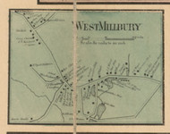 West Millburg Village, Massachusetts 1857 Old Town Map Custom Print - Worcester Co.