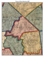 New Braintree, Massachusetts 1857 Old Town Map Custom Print - Worcester Co.