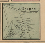Oakham Village, Massachusetts 1857 Old Town Map Custom Print - Worcester Co.