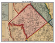 Petersham, Massachusetts 1857 Old Town Map Custom Print - Worcester Co.