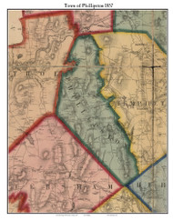 Phillipston, Massachusetts 1857 Old Town Map Custom Print - Worcester Co.