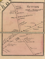 Sutton Village, Massachusetts 1857 Old Town Map Custom Print - Worcester Co.