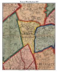 West Boylston, Massachusetts 1857 Old Town Map Custom Print - Worcester Co.