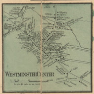 Westminster Center, Massachusetts 1857 Old Town Map Custom Print - Worcester Co.
