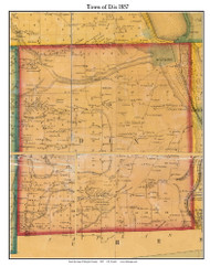Dix, New York 1857 Old Town Map Custom Print - Schuyler Co.