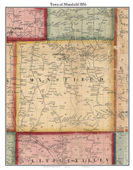 Mansfield, New York 1856 Old Town Map Custom Print - Cattaraugus Co.