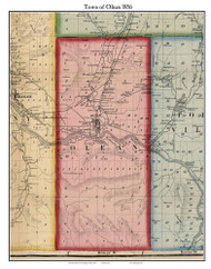 Olean, New York 1856 Old Town Map Custom Print - Cattaraugus Co.