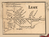 Leon Village, New York 1856 Old Town Map Custom Print - Cattaraugus Co.