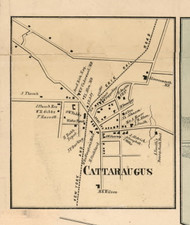 Cattaraugus Village, New York 1856 Old Town Map Custom Print - Cattaraugus Co.
