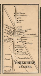 Yorkshire Center Village, New York 1856 Old Town Map Custom Print - Cattaraugus Co.