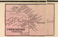 Yorkshire Corners Village, New York 1856 Old Town Map Custom Print - Cattaraugus Co.