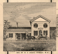B.J. Allen Residence, Persia, New York 1856 Old Town Map Custom Print - Cattaraugus Co.