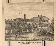 Baker Residence, Farmersville , New York 1856 Old Town Map Custom Print - Cattaraugus Co.