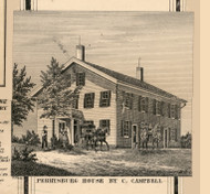 Campbell Residence, Perrysburg, New York 1856 Old Town Map Custom Print - Cattaraugus Co.