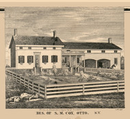 Cox Residence, Otto, New York 1856 Old Town Map Custom Print - Cattaraugus Co.