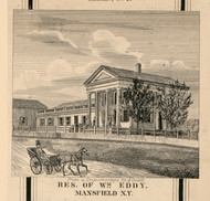 Eddy Residence, Mansfield, New York 1856 Old Town Map Custom Print - Cattaraugus Co.