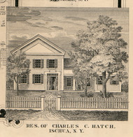 Hatch Residence, Ischua, New York 1856 Old Town Map Custom Print - Cattaraugus Co.