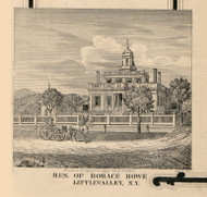 Howe Residence, Little Valley, New York 1856 Old Town Map Custom Print - Cattaraugus Co.
