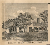 Morris Residence, Lyndon, New York 1856 Old Town Map Custom Print - Cattaraugus Co.