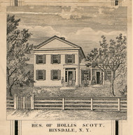 Scott Residence, Hinsdale, New York 1856 Old Town Map Custom Print - Cattaraugus Co.
