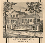 Scudder Residence, Randolph, New York 1856 Old Town Map Custom Print - Cattaraugus Co.