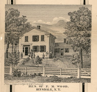 Wood Residence, Hinsdale, New York 1856 Old Town Map Custom Print - Cattaraugus Co.