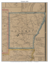 Columbus, New York 1863 Old Town Map Custom Print - Chenango Co.