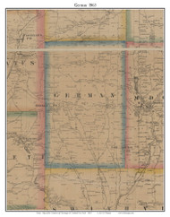 German, New York 1863 Old Town Map Custom Print - Chenango Co.