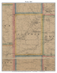 Pitcher, New York 1863 Old Town Map Custom Print - Chenango Co.