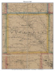 Plymouth, New York 1863 Old Town Map Custom Print - Chenango Co.