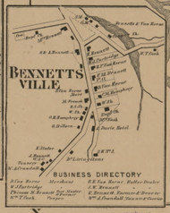 Bennettsville, New York 1863 Old Town Map Custom Print - Chenango Co.