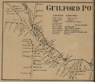 Guilford Village, New York 1863 Old Town Map Custom Print - Chenango Co.