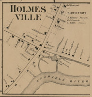 Holmesville, New York 1863 Old Town Map Custom Print - Chenango Co.