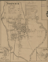 Norwich Village, New York 1863 Old Town Map Custom Print - Chenango Co.