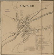 Oxford Village, New York 1863 Old Town Map Custom Print - Chenango Co.