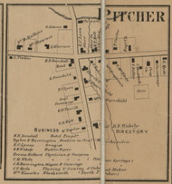 Pitcher  Village, New York 1863 Old Town Map Custom Print - Chenango Co.