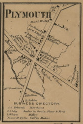 Plymouth Village, New York 1863 Old Town Map Custom Print - Chenango Co.