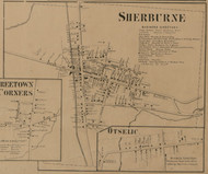 Sherburne Village, New York 1863 Old Town Map Custom Print - Chenango Co.