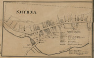 Smyrna Village, New York 1863 Old Town Map Custom Print - Chenango Co.