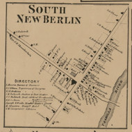 South New Berlin Village, New York 1863 Old Town Map Custom Print - Chenango Co.