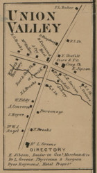 Union Valley Village, New York 1863 Old Town Map Custom Print - Chenango Co.