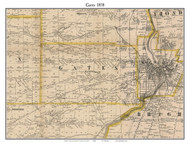 Gates, New York 1858 Old Town Map Custom Print - Monroe Co.
