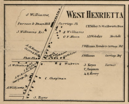 West Henrietta, New York 1858 Old Town Map Custom Print - Monroe Co ...