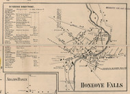 Honeoye Falls, New York 1858 Old Town Map Custom Print - Monroe Co.