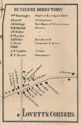 Lovetts Corners, New York 1858 Old Town Map Custom Print - Monroe Co.