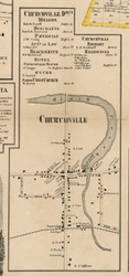 Churchville, New York 1858 Old Town Map Custom Print - Monroe Co.