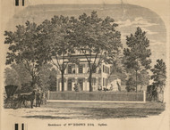 Brown Residence, Ogden, New York 1858 Old Town Map Custom Print - Monroe Co.